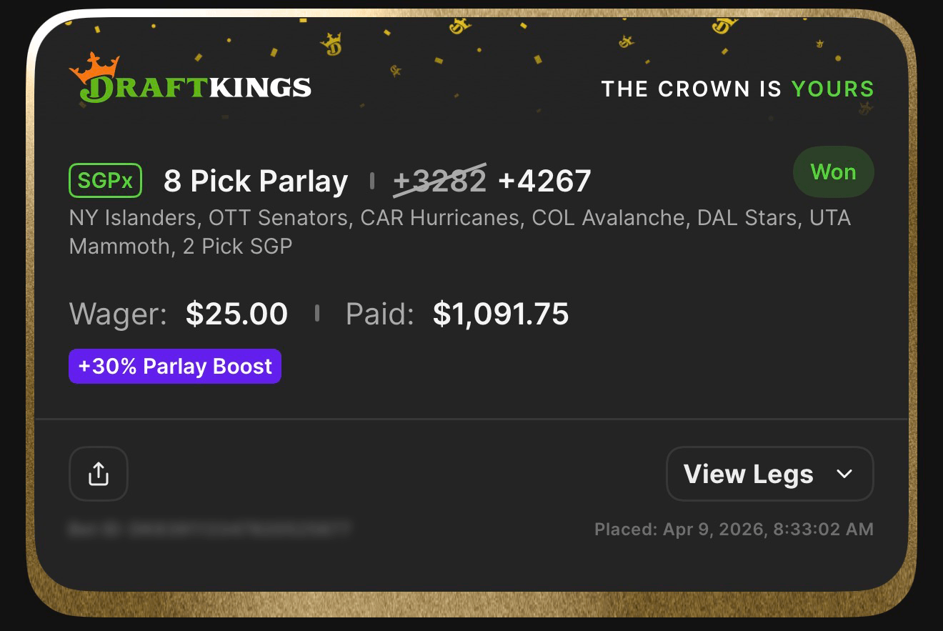 3 Pick Parlay boosted — MLB winning parlay